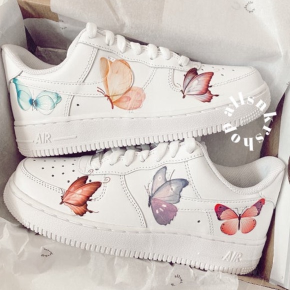 Nike Shoes - Nike womens air force 1 low custom butterf…
